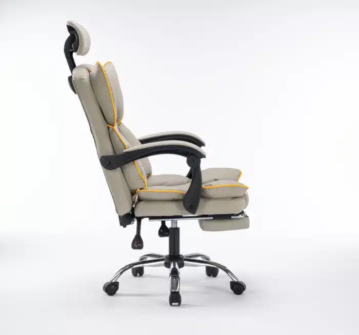 Scaun de Birou Reglabil WF-807, Gri, Piele Ecologică, Design Directorial - imagine 3