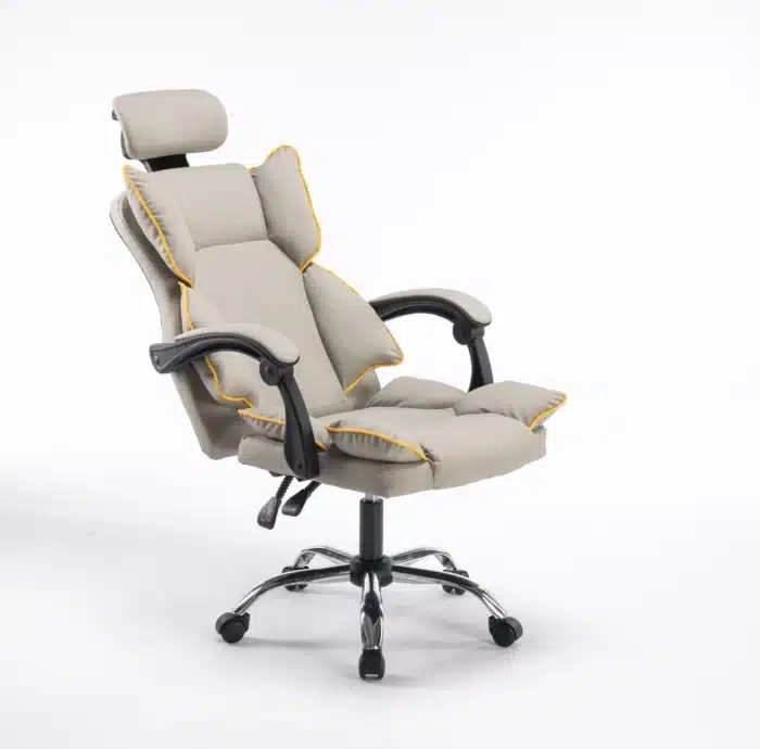 Scaun de Birou Reglabil WF-807, Gri, Piele Ecologică, Design Directorial - imagine 7