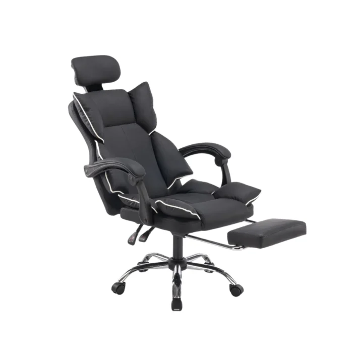 Scaun de Birou Reglabil WF-807, Negru, cu Suport pentru Picioare, Piele Ecologică - imagine 14