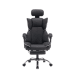 Scaun de Birou Reglabil WF-807, Negru, cu Suport pentru Picioare, Piele Ecologică - imagine 2