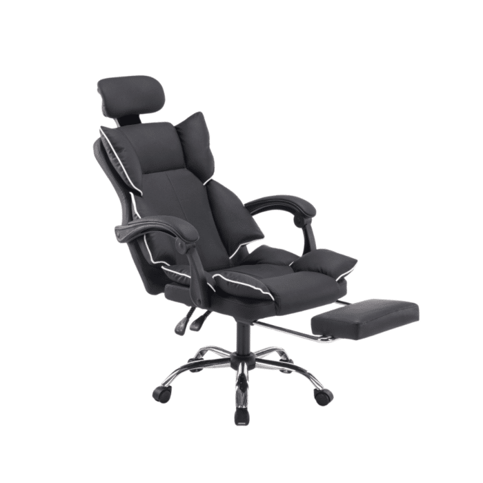 Scaun de Birou Reglabil WF-807, Negru, cu Suport pentru Picioare, Piele Ecologică - imagine 5