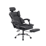 Scaun de Birou Reglabil WF-807, Negru, cu Suport pentru Picioare, Piele Ecologică - imagine 10