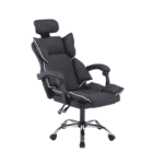 Scaun de Birou Reglabil WF-807, Negru, cu Suport pentru Picioare, Piele Ecologică - imagine 11