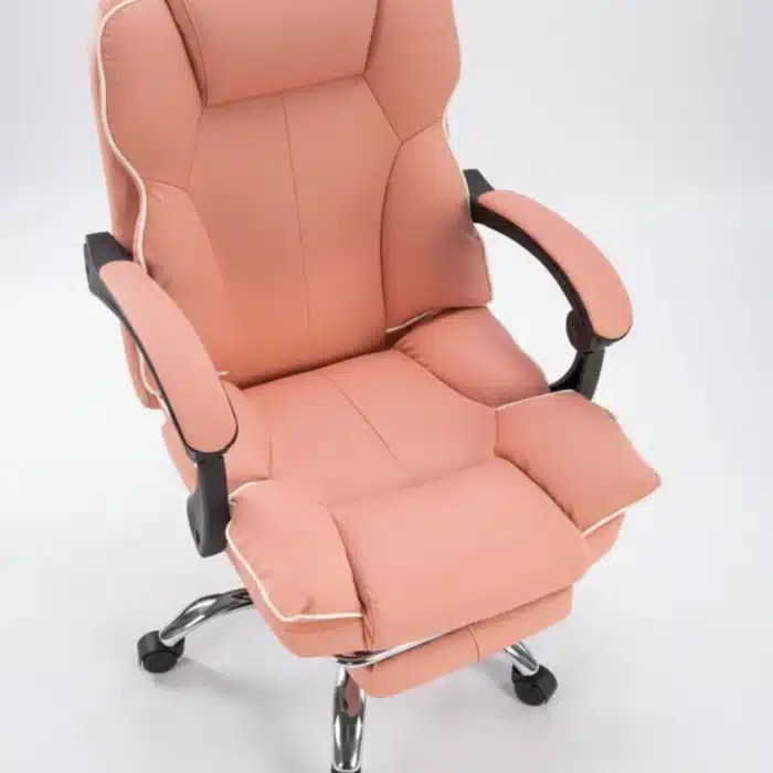 Scaun de Birou Reglabil WF-807, Roz, cu Suport pentru Picioare, Piele Ecologică - imagine 11