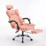 Scaun de Birou Reglabil WF-807, Roz, cu Suport pentru Picioare, Piele Ecologică - imagine 5