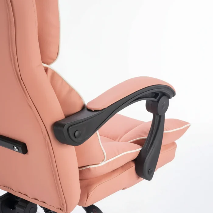 Scaun de Birou Reglabil WF-807, Roz, cu Suport pentru Picioare, Piele Ecologică - imagine 15