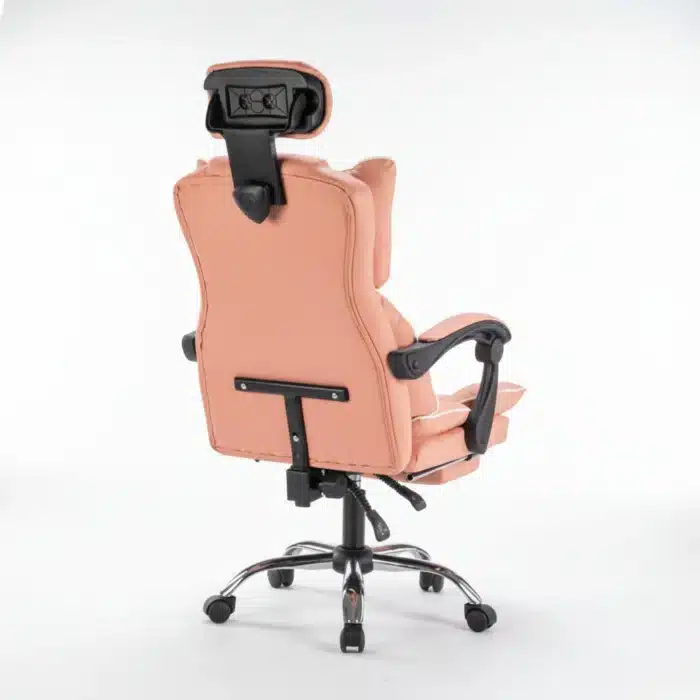 Scaun de Birou Reglabil WF-807, Roz, cu Suport pentru Picioare, Piele Ecologică - imagine 14