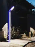 Stâlp LED pentru Iluminat Stradal, 30W, 3 Metri, LED Lumină Rece 6500K, Bandă LED Albastră, IP65, Gri - imagine 6