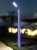 Stâlp LED pentru Iluminat Stradal, 30W, 3.5 Metri, LED Lumină Rece 6500K, Bandă LED Albastră, IP65, Gri - imagine 6