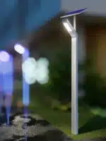 Stâlp LED pentru Iluminat Stradal cu Panou Solar, 30W, 3 Metri, LED Philips, Lumină Rece 6500K, Acumulator LiFePO4, IP65, Gri - imagine 4
