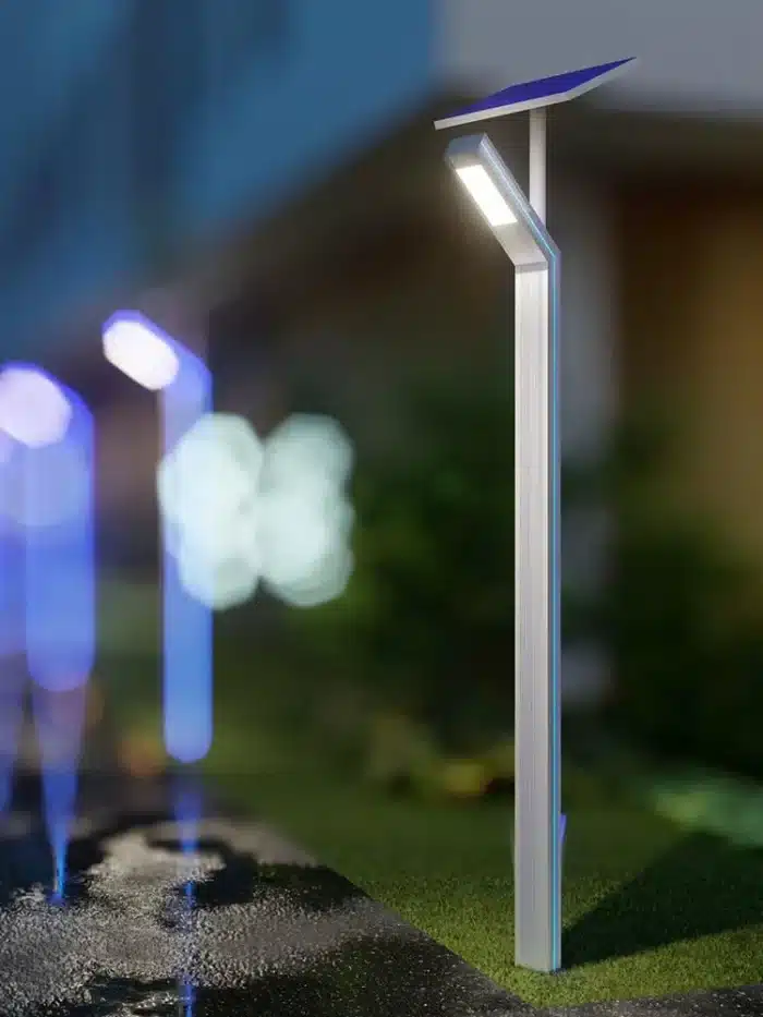 Stâlp LED pentru Iluminat Stradal cu Panou Solar, 30W, 3 Metri, LED Philips, Lumină Rece 6500K, Acumulator LiFePO4, IP65, Gri - imagine 4