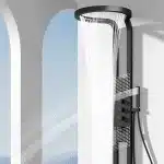 Panel de Dus Lux Imperial, Efect de Ploaie, 5 Functii Hidromasaj , Negru - imagine 11