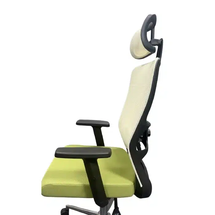 Scaun de Birou Reglabil Ergonomic cu Suport Cervical Alb-Verde - imagine 7