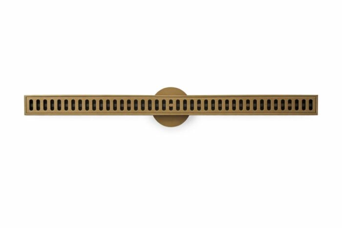 Rigolă de Duș din Inox 600x32 mm, Auriu Periat, Reversibilă 2 în 1, cu Sifon Detașabil - imagine 6