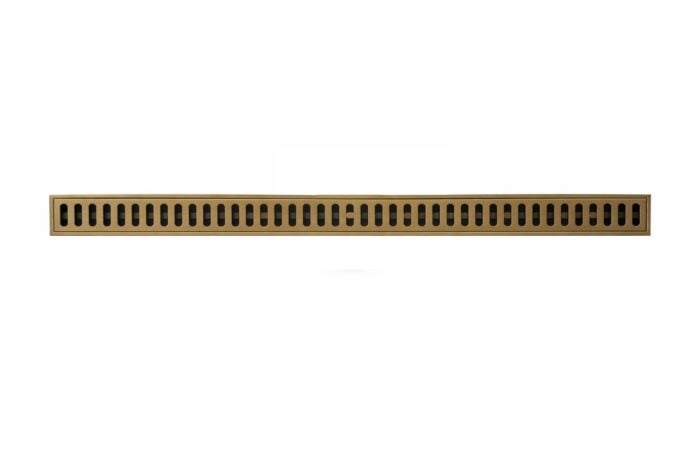 Rigolă de Duș din Inox 600x32 mm, Auriu Periat, Reversibilă 2 în 1, cu Sifon Detașabil - imagine 5
