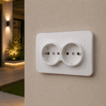 Priză Dublă cu Contact de Protecție, 250V, 16A, IP20, Montaj Încastrat