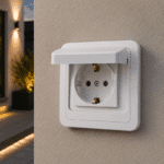 Priză Simplă cu Capac și Contact de Protecție, IP22, 250V, 16A, Montaj Încastrat