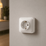 Priză Simplă Mini Albă, cu Contact de Protecție, 250V, 16A, IP20, Montaj Aparent