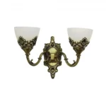 Aplica Dubla VINTAGE, Circulara, 2 becuri E27, Sticla si Metal, Bronz Antichizat - imagine 3
