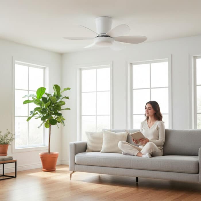 Lustra LED Cu Ventilator 420mm 12W Alba - imagine 4