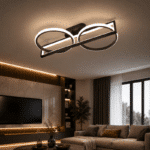 Lustră LED Diforma 106W Neagră cu Telecomandă, Dimabilă, 3 Tipuri de Lumină
