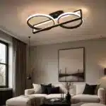 Lustră LED Diforma 106W Neagră cu Telecomandă, Dimabilă, 3 Tipuri de Lumină - imagine 2