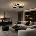 Lustră LED Diforma 106W Neagră cu Telecomandă, Dimabilă, 3 Tipuri de Lumină - imagine 3