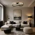 Lustră LED Diforma 106W Neagră cu Telecomandă, Dimabilă, 3 Tipuri de Lumină - imagine 4