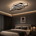 Lustră LED Diforma 116W Neagră cu Telecomandă, Dimabilă, 3 Tipuri de Lumină