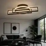 Lustră LED Diforma 116W Neagră cu Telecomandă, Dimabilă, 3 Tipuri de Lumină - imagine 2