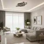 Lustră LED Geometry 122W Neagră cu Telecomandă, Dimabilă, 3 Tipuri de Lumină - imagine 4