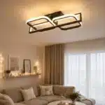 Lustră LED Patrata 122W Neagră cu Telecomandă, Dimabilă, 3 Tipuri de Lumină - imagine 4