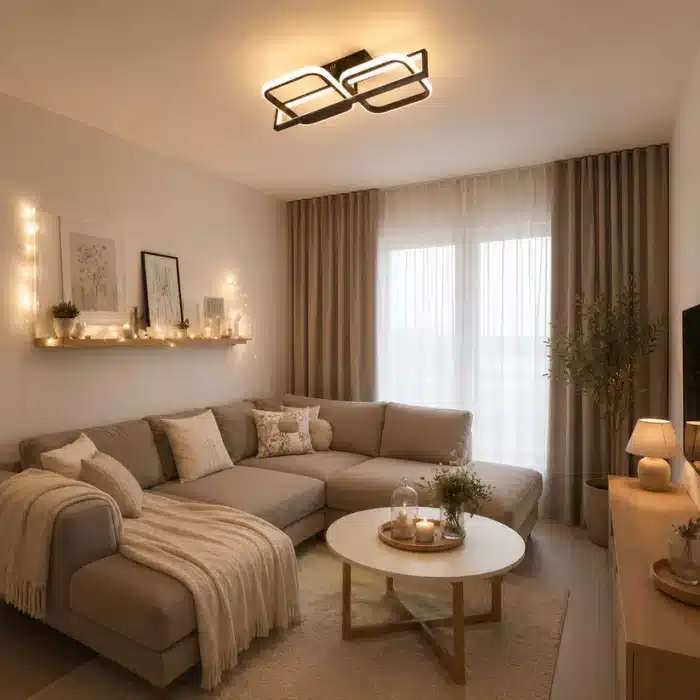 Lustră LED Patrata 122W Neagră cu Telecomandă, Dimabilă, 3 Tipuri de Lumină - imagine 3