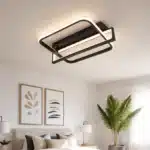 Lustră LED Patrata 88W Neagră cu Telecomandă, Dimabilă, 3 Tipuri de Lumină - imagine 4