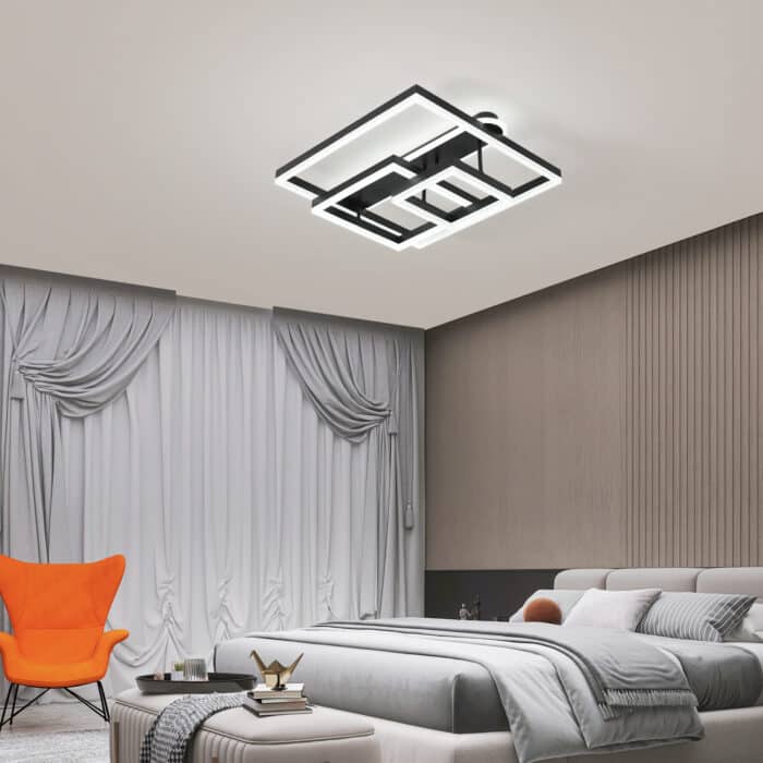 Lustră modernă cu LED - Iluminare eficientă și design contemporan , Acril-Metal, 214W, Negru - imagine 3