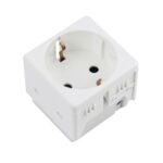 Priză Modulară cu Împământare, Albă, 2 Module, 16A - imagine 3