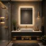 Oglindă LED Dreptunghiulară 60×90 cm, Iluminare Față + Spate, Dezaburire, 3 Tipuri de Lumină, Touch, Model Shark - imagine 3