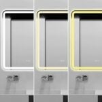 Oglindă LED Dreptunghiulară 75×90 cm, Iluminare Față + Spate, Dezaburire, 3 Tipuri de Lumină, Touch, Model Dan - imagine 4