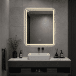 Oglindă LED Dreptunghiulară 75×90 cm, Iluminare Față + Spate, Dezaburire, 3 Tipuri de Lumină, Touch, Model Dan - imagine 3