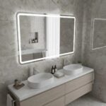 Oglindă LED Dreptunghiulară 90×60 cm, Iluminare Față + Spate, Dezaburire, 3 Tipuri de Lumină, Touch, Model Assi - imagine 3