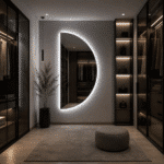 Oglindă LED Model Semilună - Half Moon 60×120 cm, Iluminare Spate, 3 Tipuri de Lumină, Touch - imagine 2