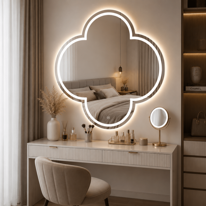 Oglindă LED Model Van Cleef 70×70 cm, Lumină Frontală, Dezaburire, 3 Tipuri de Lumină, Touch - imagine 5