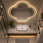 Oglindă LED Model Van Cleef 70×70 cm, Lumină Frontală, Dezaburire, 3 Tipuri de Lumină, Touch - imagine 3