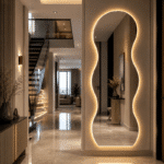 Oglindă LED Model Waves 70×160 cm, Iluminare Spate, 3 Tipuri de Lumină, Touch, Model Valuri