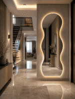 Oglindă LED Model Waves 70×160 cm, Iluminare Spate, 3 Tipuri de Lumină, Touch, Model Valuri - imagine 4