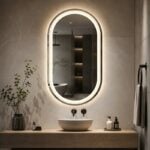 Oglindă LED Ovală 70×90 cm, Iluminare Față + Spate, Dezaburire, 3 Tipuri de Lumină, Touch, Model Brazo - imagine 5