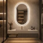 Oglindă LED Ovală 70×90 cm, Iluminare Față + Spate, Dezaburire, 3 Tipuri de Lumină, Touch, Model Brazo - imagine 6