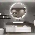Oglindă LED Rotundă 60×60 cm, Iluminare Față + Spate, Dezaburire, 3 Tipuri de Lumină, Touch, Model Cosmo - imagine 4