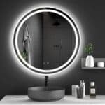 Oglindă LED Rotundă 60×60 cm, Iluminare Față + Spate, Dezaburire, 3 Tipuri de Lumină, Touch, Model Cosmo