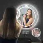Oglindă LED Rotundă 60×60 cm, Iluminare Față + Spate, Dezaburire, 3 Tipuri de Lumină, Touch, Model Cosmo - imagine 3